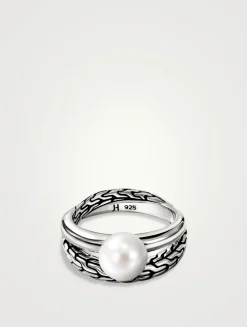 JH Essentials Sterling Silver Ring With Pearl