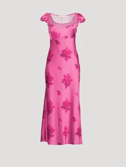 Joelette Satin Dress In Floral Print