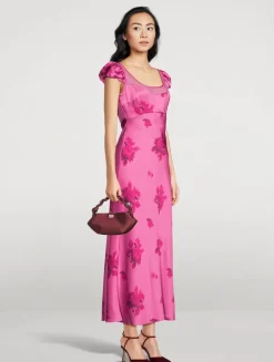 Joelette Satin Dress In Floral Print