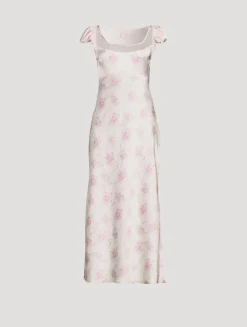 Joelette Satin Dress In Floral Print