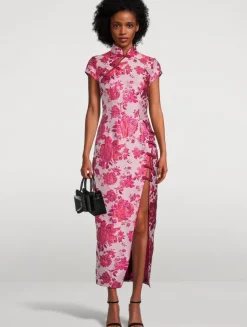 Josephine Floral Jacquard Midi Dress