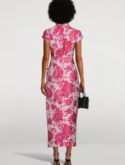 Josephine Floral Jacquard Midi Dress