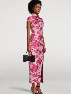 Josephine Floral Jacquard Midi Dress