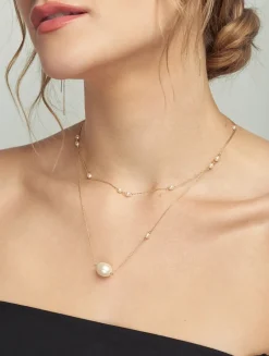 14K Gold Baroque Pearl Pendant Necklace