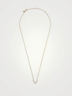 14K Gold Carrie Necklace With Diamonds