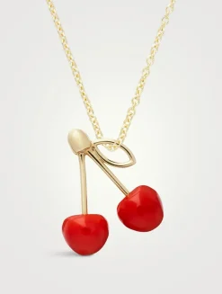 9K Gold Cereza Pendant Necklace