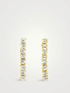 18K Gold Classic Diamond Savannah Mini Drop Earrings