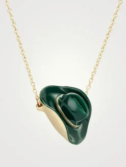 9K Gold Cowboy Hat Pendant Necklace