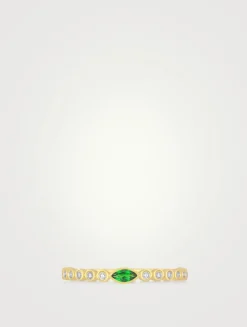 14K Gold Diamond And Tsavorite Ring