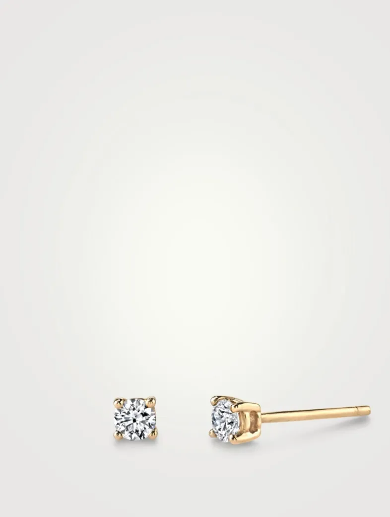 18K Gold Diamond Stud Earrings