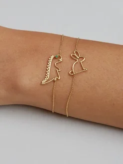 9K Gold Dino Esmeralda Chain Bracelet
