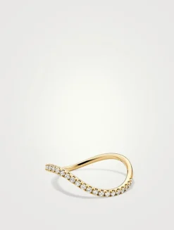 14K Gold Dôme Figure Pavé Diamond Ring