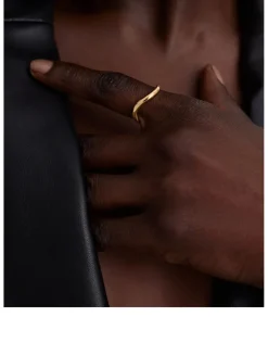 14K Gold Dôme Figure Slim Ring