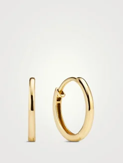 14K Gold Easy Huggie Hoop Earrings