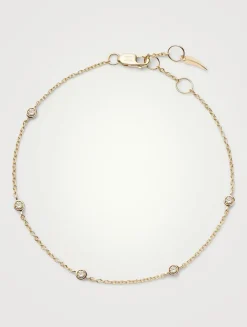 14K Gold Fine Floating Diamond Bracelet