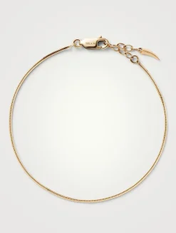 14K Gold Fine Square Snake Chain Bracelet