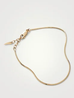 14K Gold Fine Square Snake Chain Bracelet