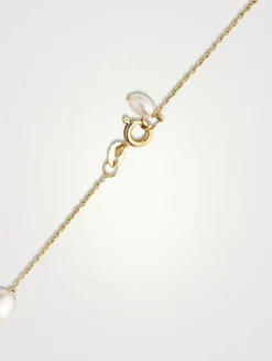 14K Gold Floating Pearl Necklace