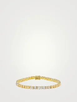 18K Gold Golden Age Mini Diamond ID Tennis Bracelet
