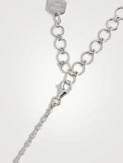18K Gold Infinity Station Lariat Necklace With Diamonds