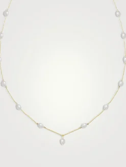 14K Gold Keshi Pearl Choker Necklace