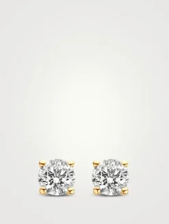 18K Gold Lab Grown Diamond Stud Earrings