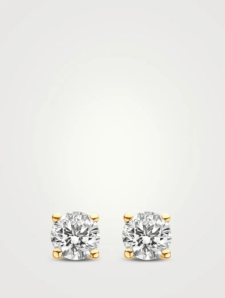 18K Gold Lab Grown Diamond Stud Earrings
