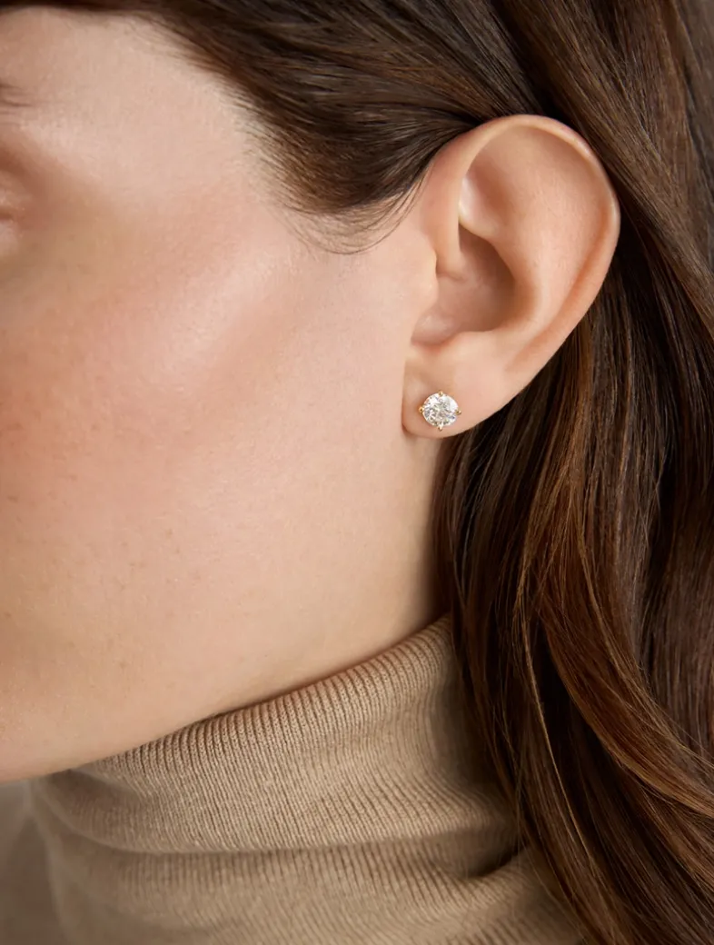 18K Gold Lab Grown Diamond Stud Earrings