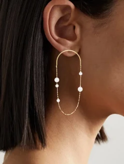 14K Gold Large Arch Earrings