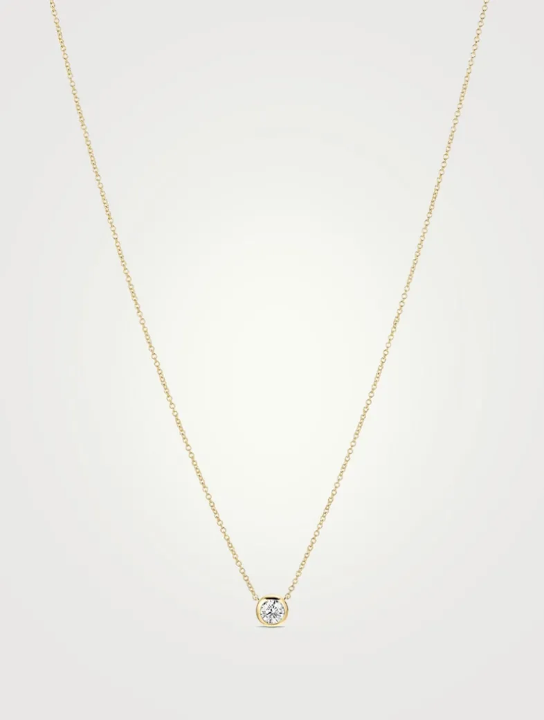 14K Gold Large Diamond Necklace