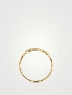 14K Gold Love Script Ring With Diamonds