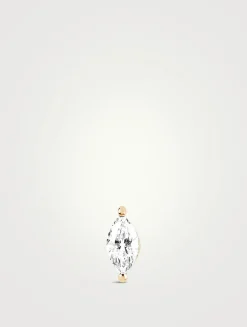 14K Gold Marquise Diamond Stud Earring