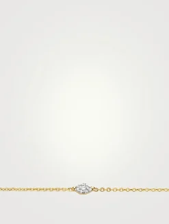 18K Gold Marquise Drop Chain Bracelet