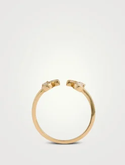 14K Gold Marquise Eye Bezel Diamond Ring