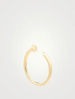 14K Gold Nail Ring With Diamond