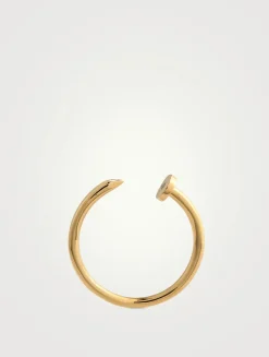 14K Gold Nail Ring With Diamond