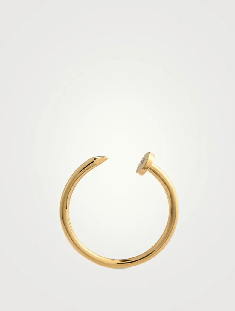 14K Gold Nail Ring With Diamond