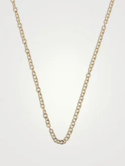 14K Gold Oval Link Necklace - 22-Inch