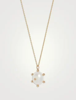 14K Gold Oval Pearl Necklace