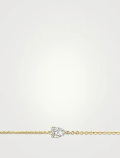 18K Gold Pear Drop Bracelet
