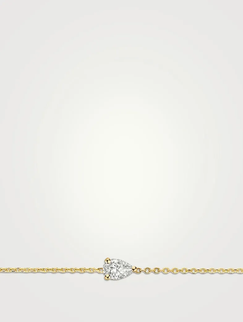 18K Gold Pear Drop Bracelet