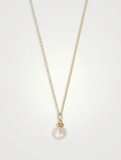 14K Gold Pearl Dot Pendant Necklace