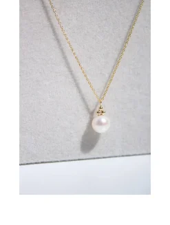 14K Gold Pearl Dot Pendant Necklace