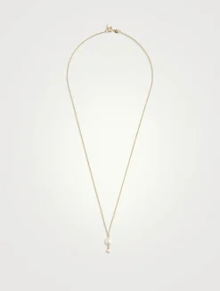 14K Gold Pearl Drop Necklace