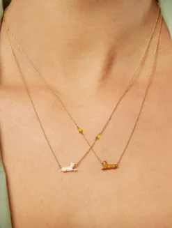 9K Gold Perrito Pelota Pendant Necklace