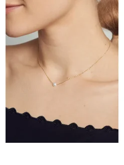 14K Gold Petite Pearl Pendant Necklace