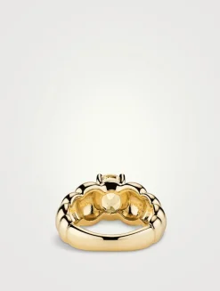 14K Gold Puffy Charlotte Gemstone Ring