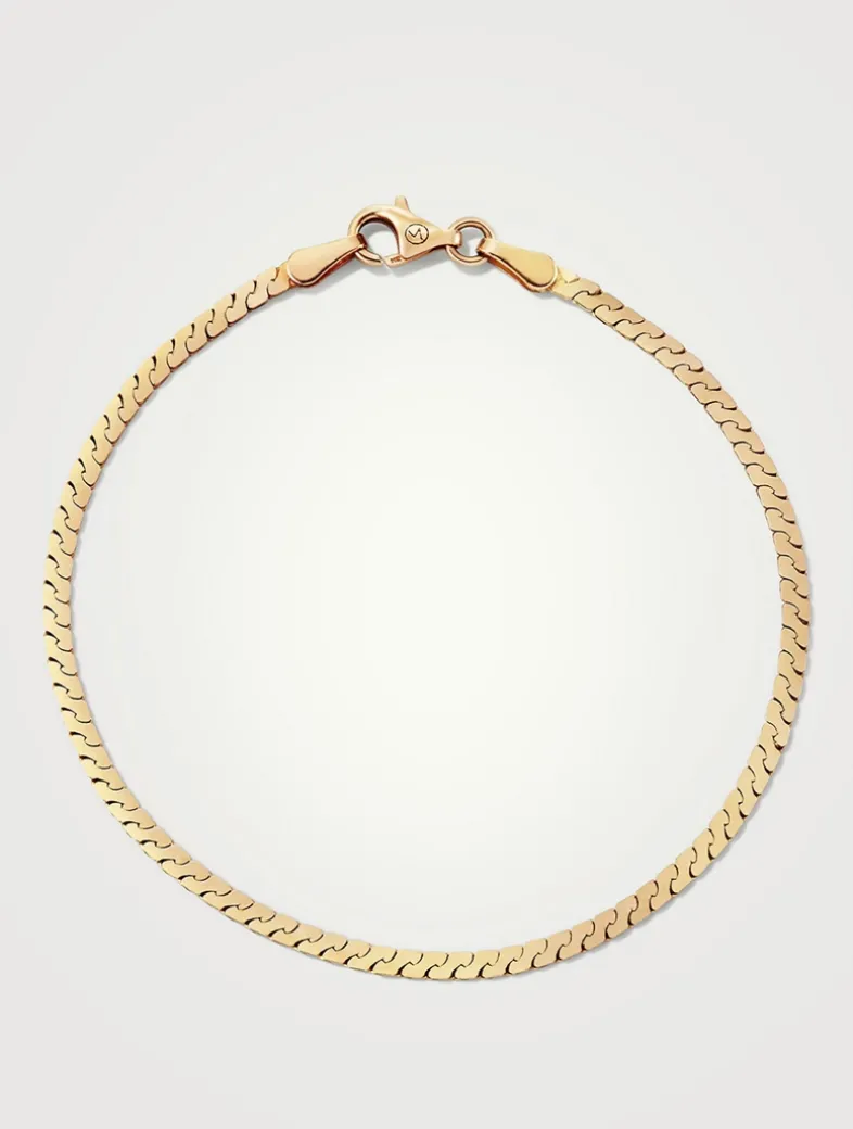 14K Gold Serpentine Chain Bracelet