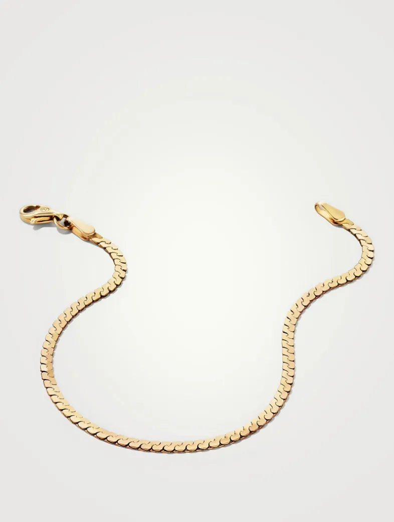14K Gold Serpentine Chain Bracelet