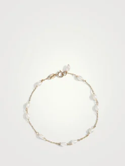 14K Gold Spaced Keshi Pearl Bracelet